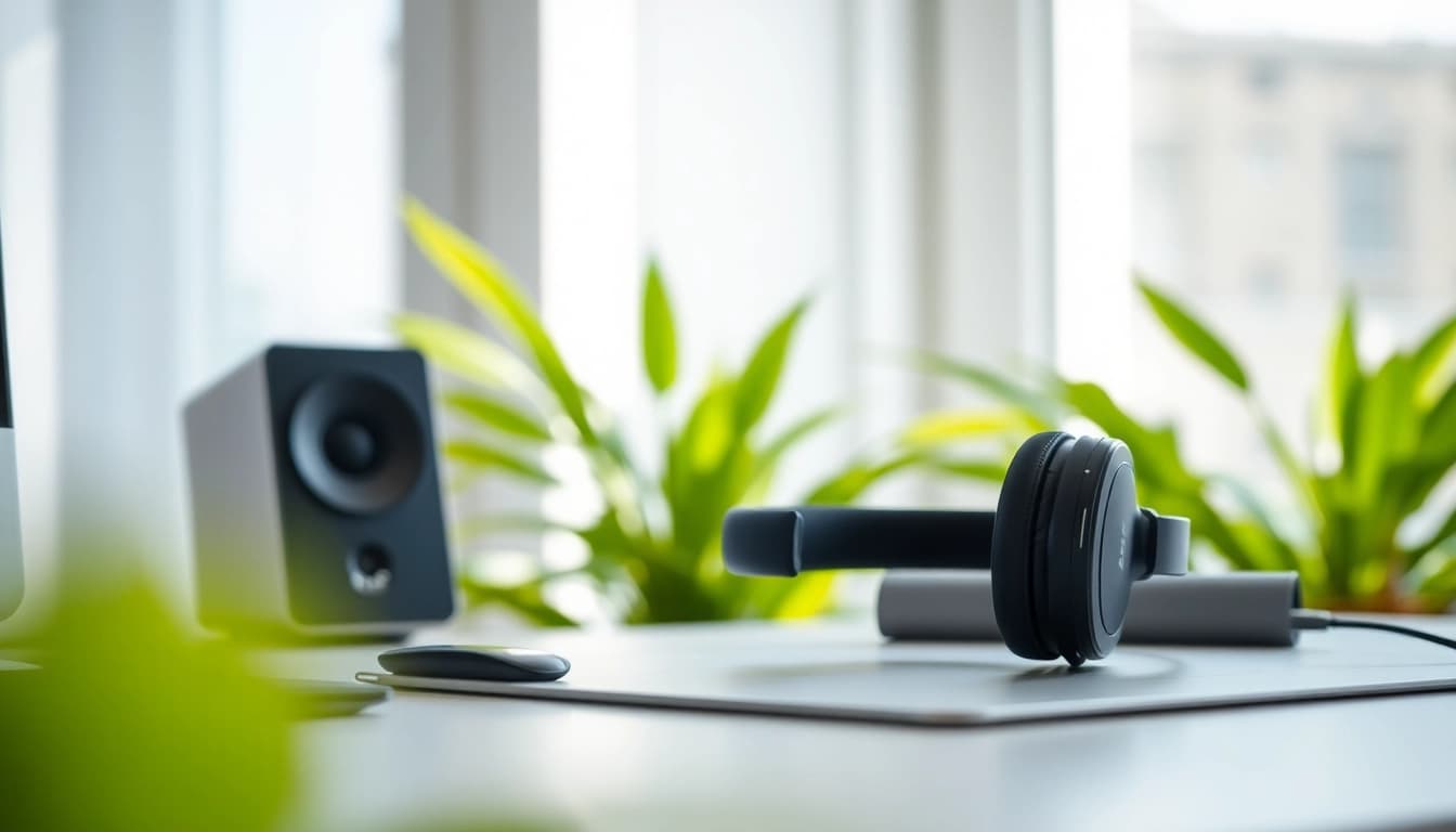 Experience superior sound with the Bone X1 Bone Conduction Headphones in a bright, minimalistic setting.