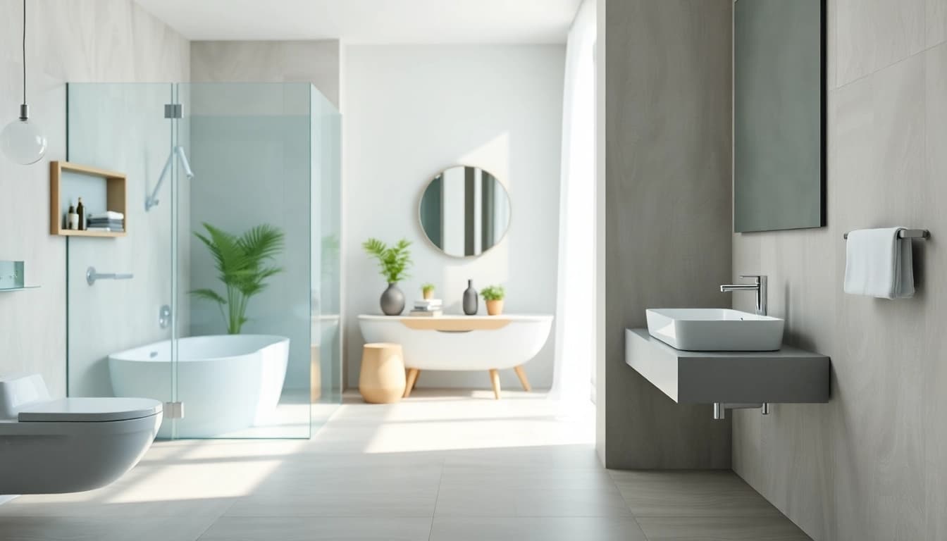 Sonni sanitär GmbH zeigt hochwertige Badezimmerlösungen und modernes Design in einer stilvollen Umgebung.