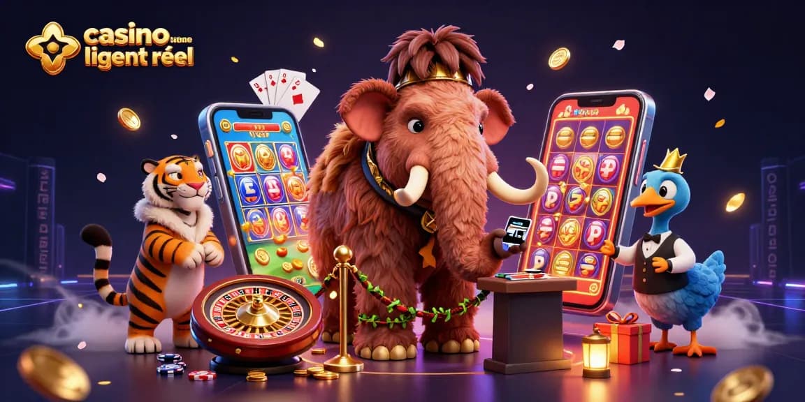 Illustration attrayante de l'univers des jeux avec casino en ligne argent réel mettant en scène des personnages colorés.