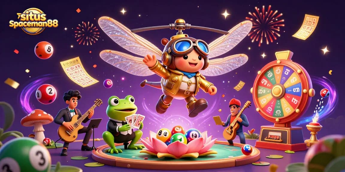 Experience exciting gaming at situs spaceman88 with vibrant casino scenes and engaging characters.