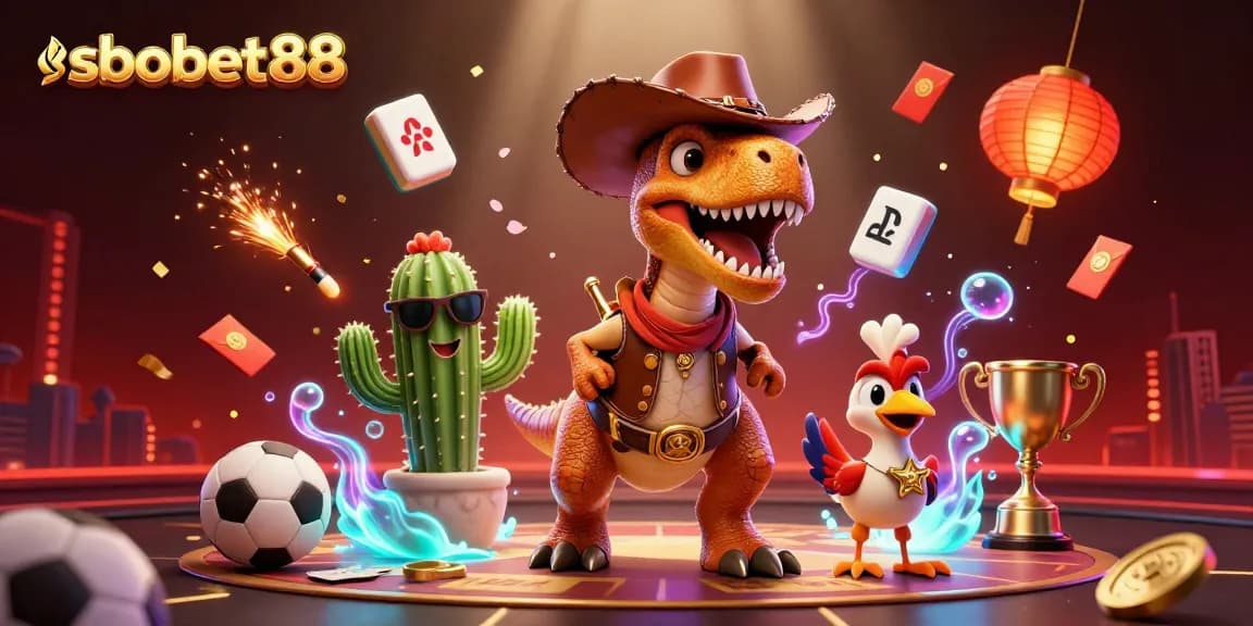 Simplifying sbobet88 betting strategies with a vibrant 3D dynamic scene featuring playful characters engaged in sports betting.