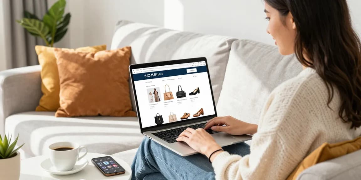 Shopping at a stylish 레플리카 쇼핑몰, showcasing trendy clothing and accessories