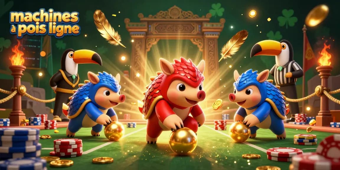 Gagnez sur les machines à sous en ligne avec des pangolins rivaux et des jetons de poker en action.