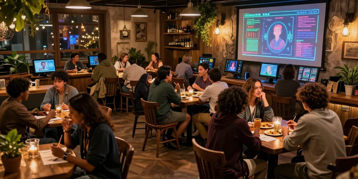Tavern AI features users customizing characters in a vibrant virtual tavern environment.