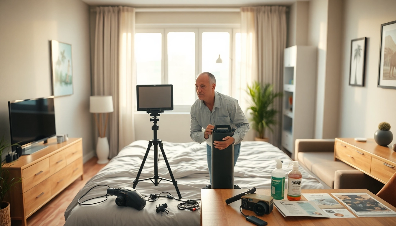 Engaging scene of a bed bug company near me providing expert extermination services in a modern apartment.