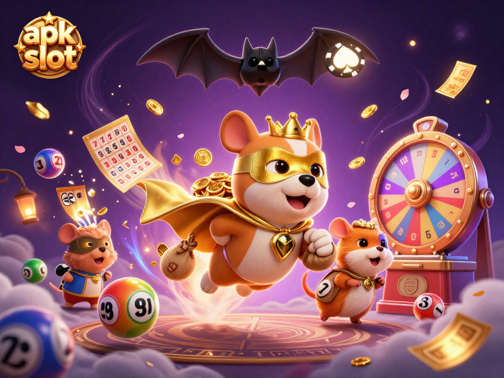Menangkan apk slot dengan karakter kartun superhero dan elemen kasino menarik.