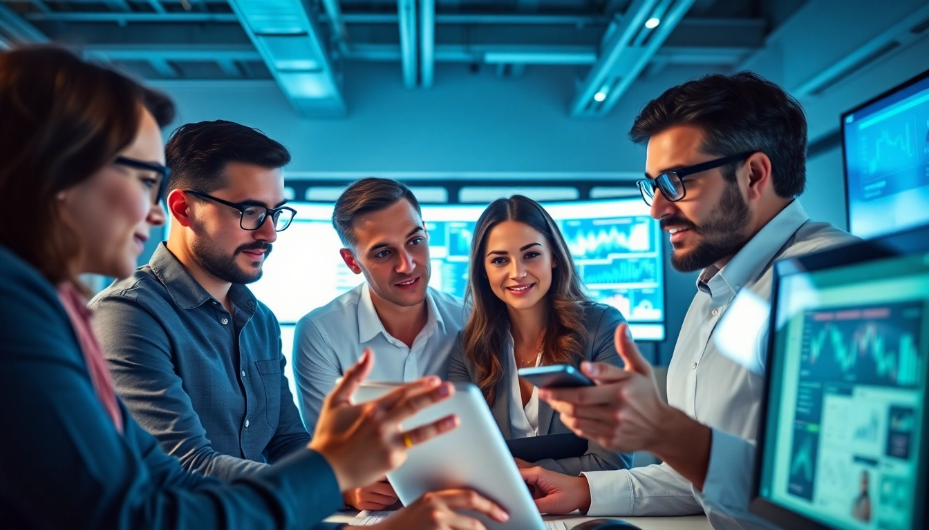 Team analyzing AI for competitor analysis tools in a modern office setting.