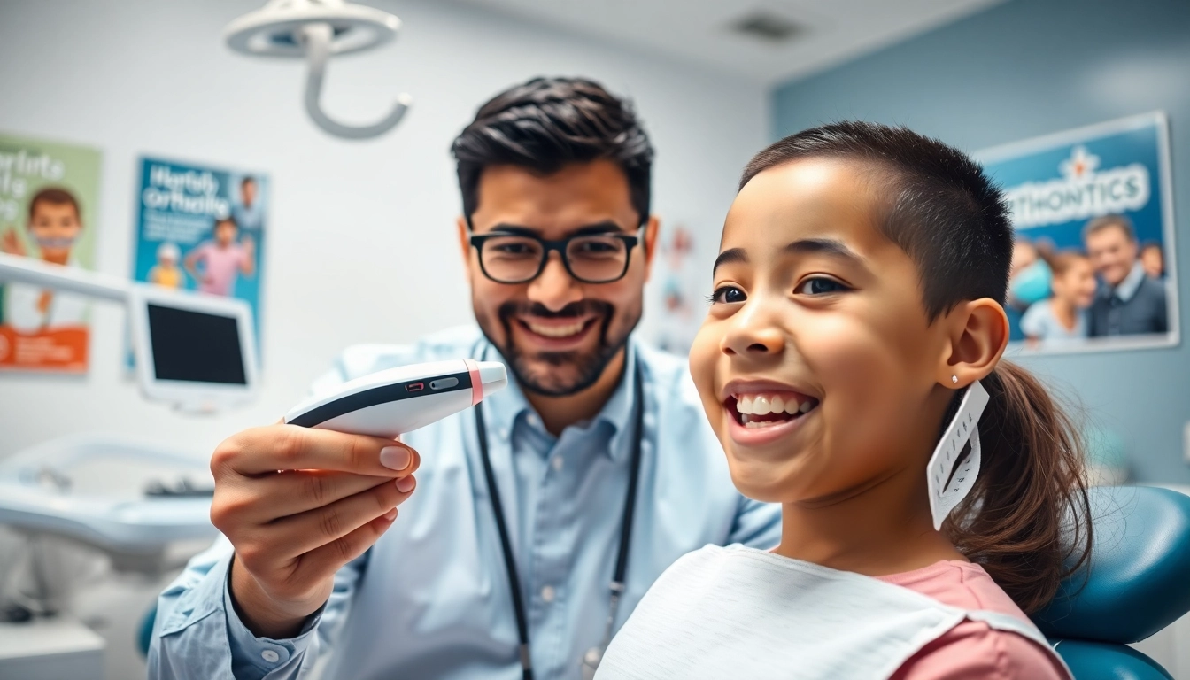 Discover orthodontics edmonton care with a professional orthodontist helping a young patient.