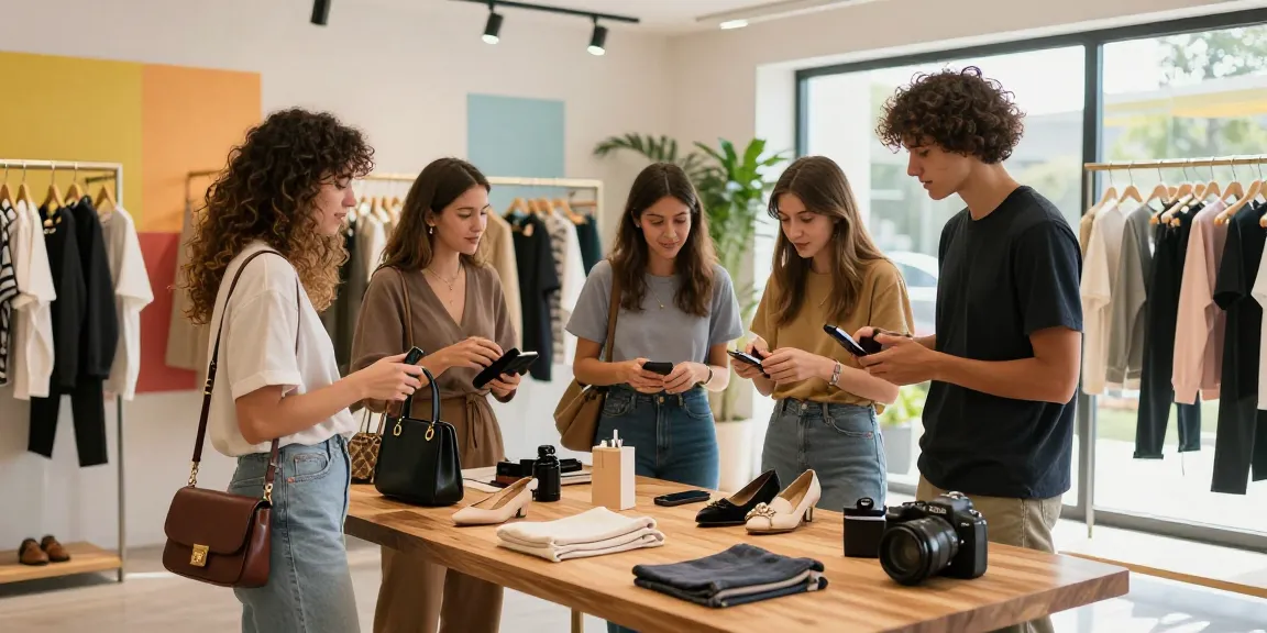 Shopping experience in a vibrant e-commerce setting, showcasing stylish 레플리카 사이트 fashion items.