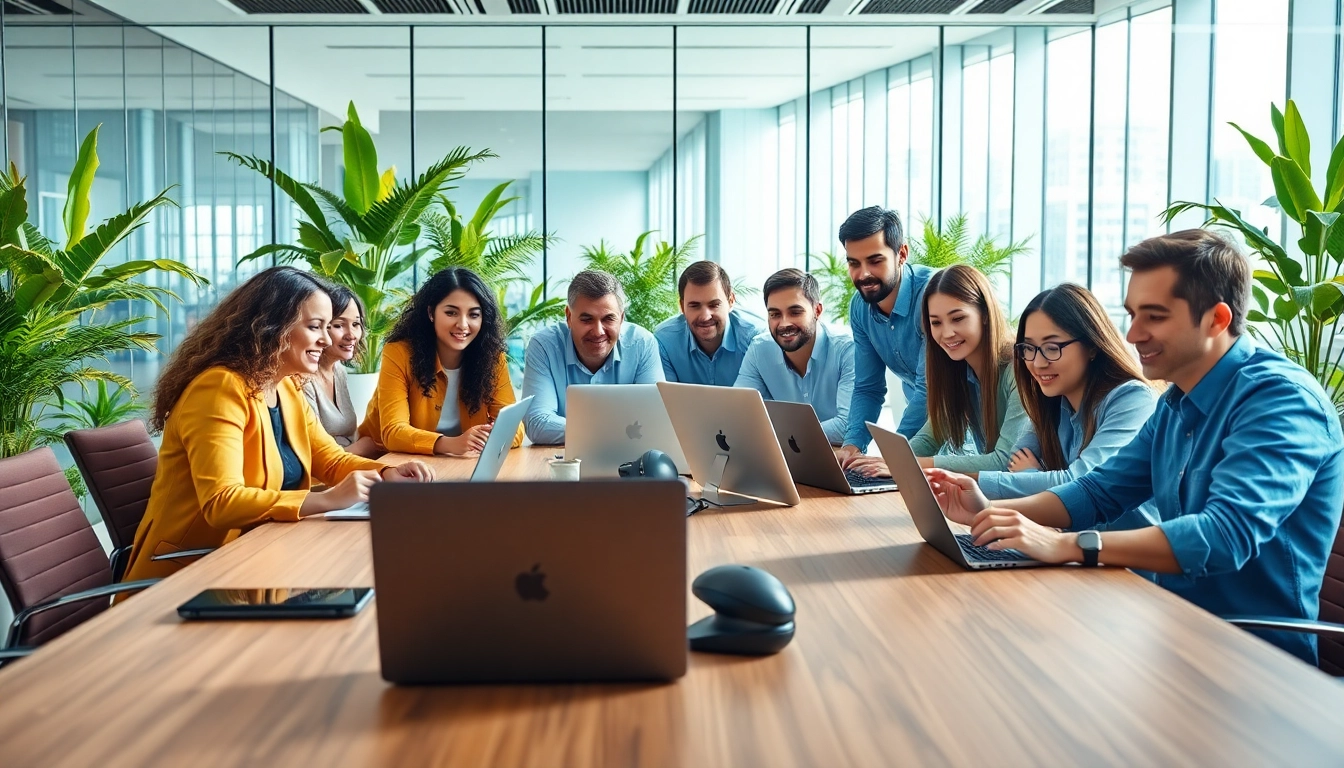 Engaging managed it services lakeland team collaborating in a modern office space.