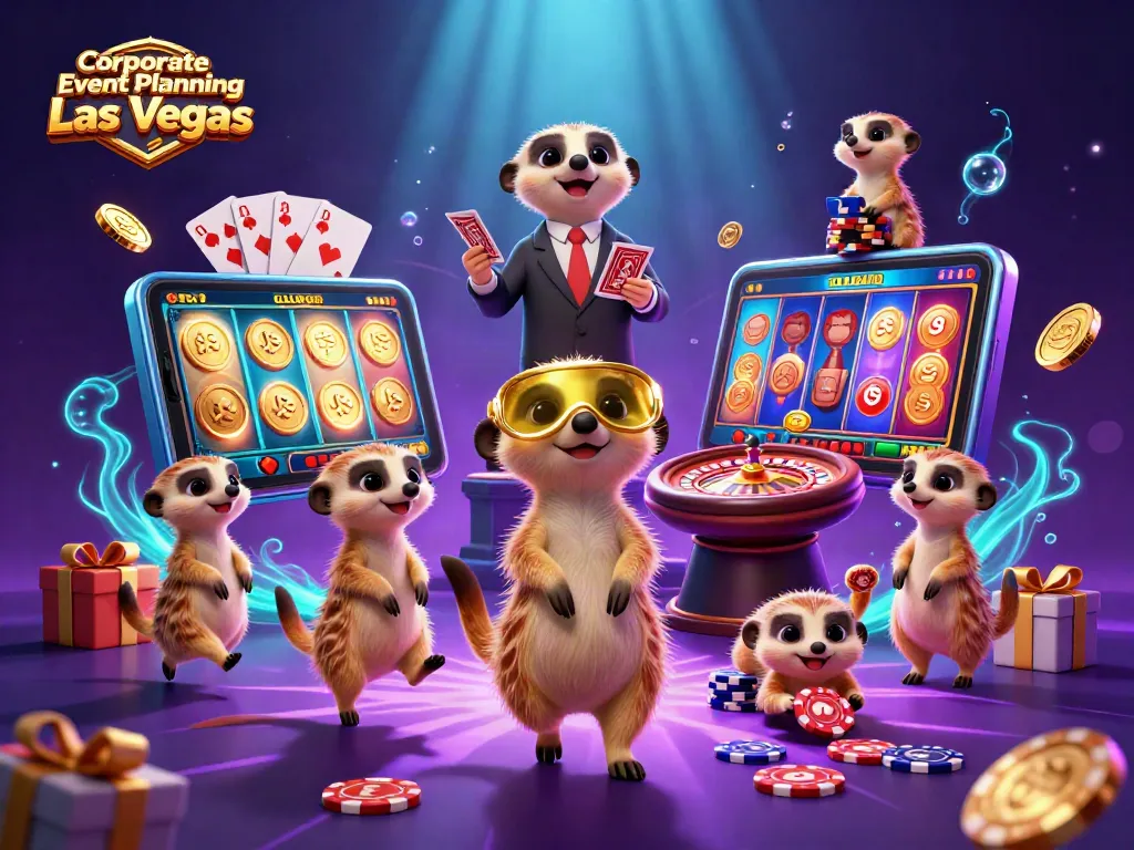 Experience thrilling Corporate Event Planning Las Vegas with our meerkat casino crew managing the fun!