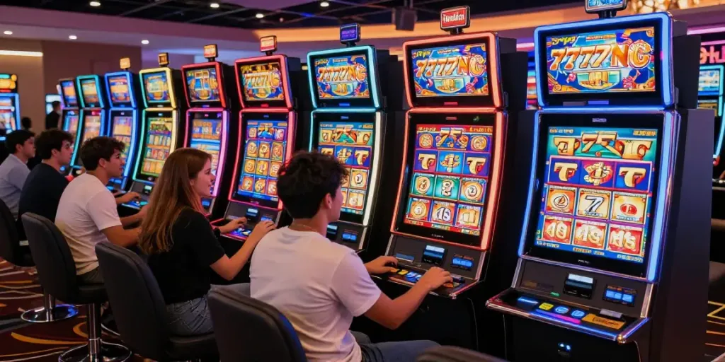Pengalaman bermain slot777 dengan pemain bersemangat di kasino.