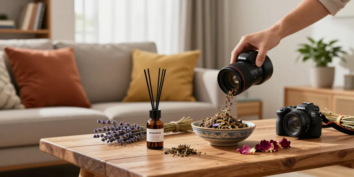 Buy premium herbal potpourri displayed in a cozy living room, enhancing natural scents.