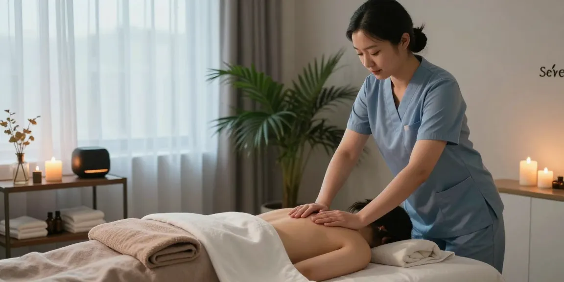 Swedish massage therapy session at a 1인샵 with soothing ambiance and professional therapist.