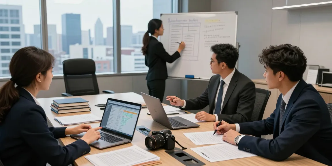 Team collaborating on asset tracing strategies in a modern legal office.