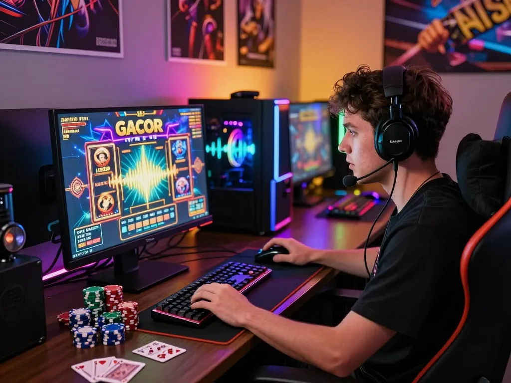 Pemain yang terlibat menjelajahi keseruan slot gacor hari ini dengan grafik yang penuh warna dan pengaturan permainan yang imersif.