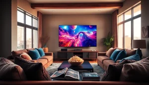 Engaging scene with an iron tv in a cozy living room setting, designed for entertainment and relaxation.
