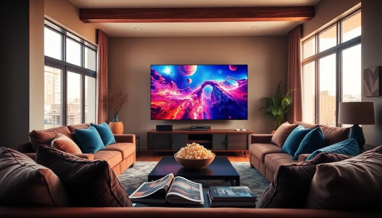 Engaging scene with an iron tv in a cozy living room setting, designed for entertainment and relaxation.