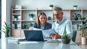 Engaging discussion on tax planning and wealth management strategies in a professional office setting.