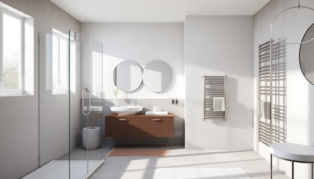 Sonni sanitär GmbH präsentiert elegante Badezimmerprodukte in modernem Ambiente.
