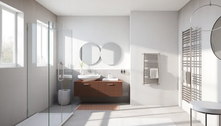 Sonni sanitär GmbH präsentiert elegante Badezimmerprodukte in modernem Ambiente.