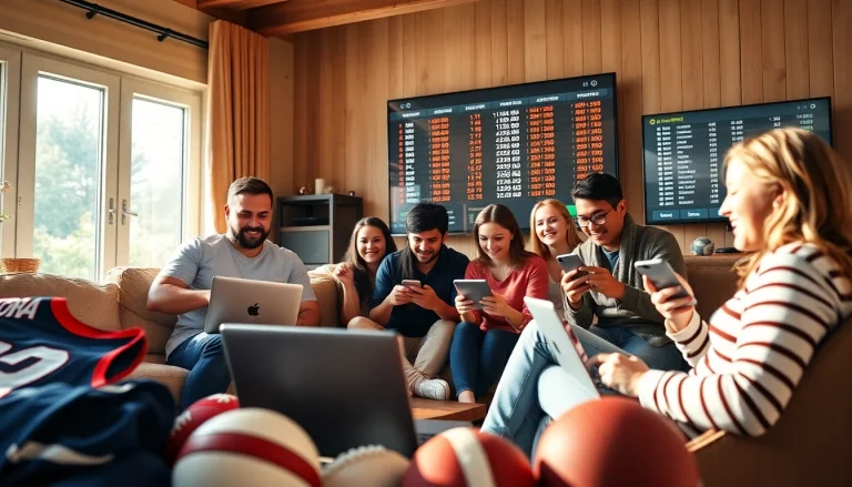 Engage in online sports betting Canada with diverse individuals enjoying a relaxed and inviting atmosphere.