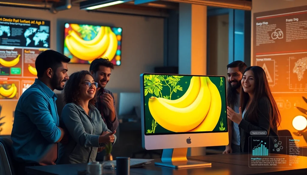 Experience the innovative capabilities of nano banana 2 through AI-generated visuals in a high-tech workspace.