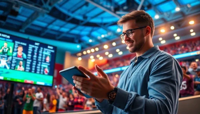 Engaging online sports betting Oklahoma platform showcasing sports options and a user placing bets.