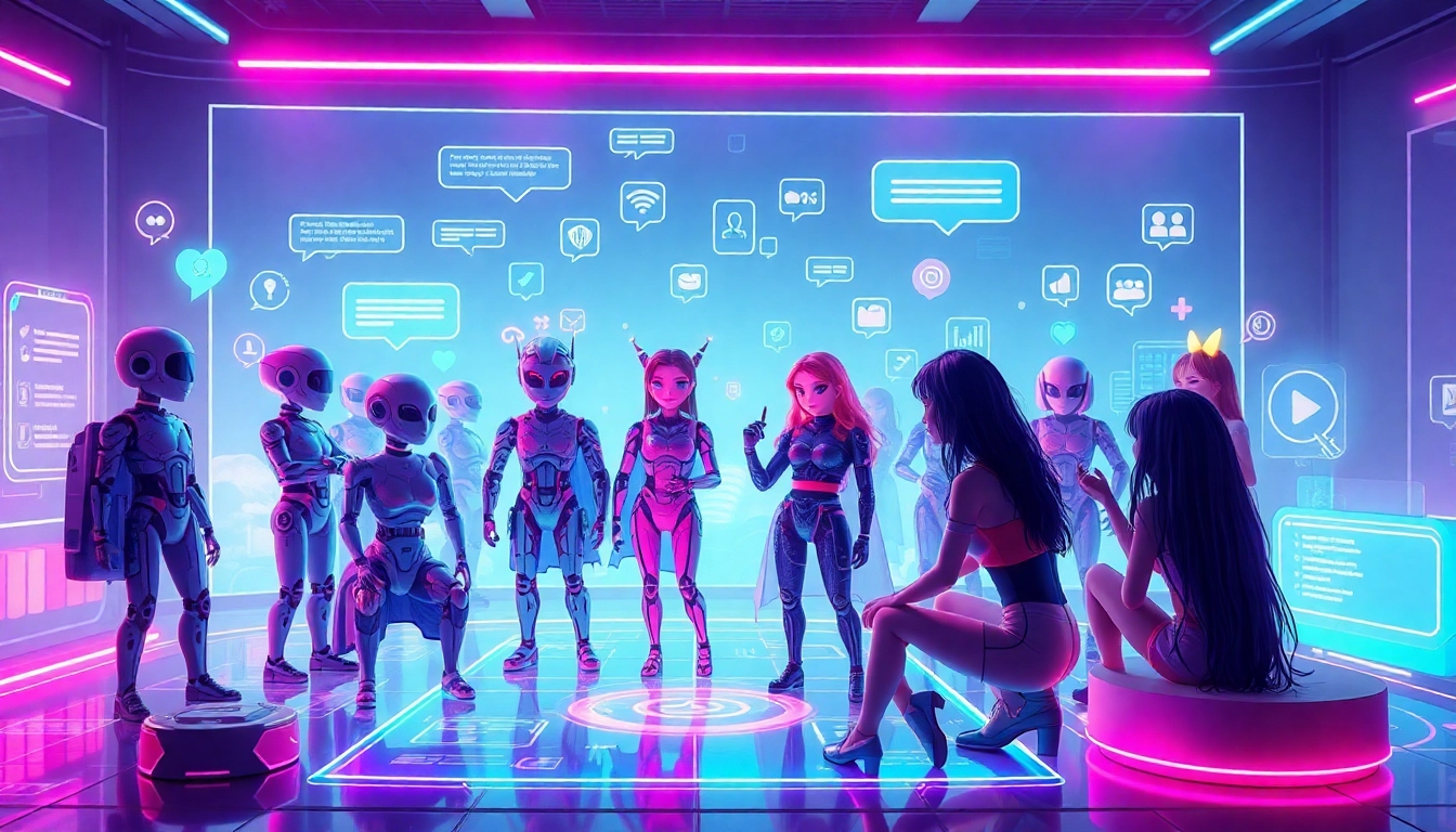 Engaging visual of character ai nsfw interactions in a vibrant digital landscape featuring diverse AI characters and interactive elements.
