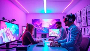 Innovative NSFW AI art studio showcasing creative collaboration and digital technology.