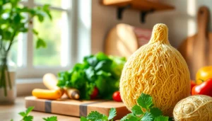 Explore kitchen loofah benefits with a focus on natural textures and fresh vegetables.
