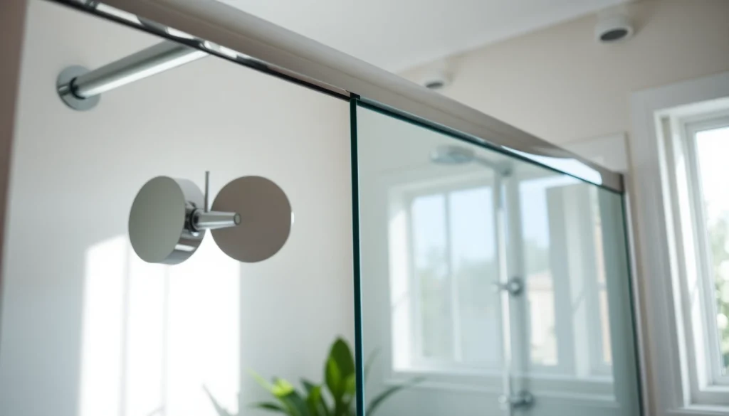 Showcasing stylish sliding shower doors in a contemporary bathroom environment.
