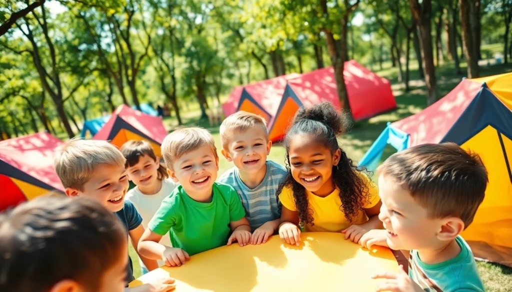 Children enjoying activities at holiday camps in a vibrant, joyful environment.