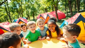 Children enjoying activities at holiday camps in a vibrant, joyful environment.