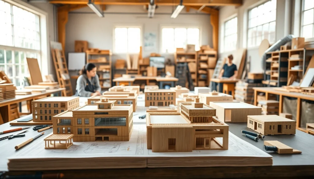 Architekturmodellbau Freiburg zeigt Handwerker, die präzise Modelle erstellen und innovative Projekte umsetzen.