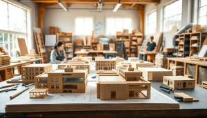 Architekturmodellbau Freiburg zeigt Handwerker, die präzise Modelle erstellen und innovative Projekte umsetzen.