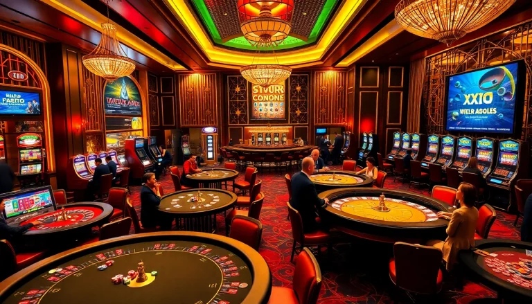 Players enjoying classic casino games at https://xx88.day/, featuring roulette, poker, and slot machines.