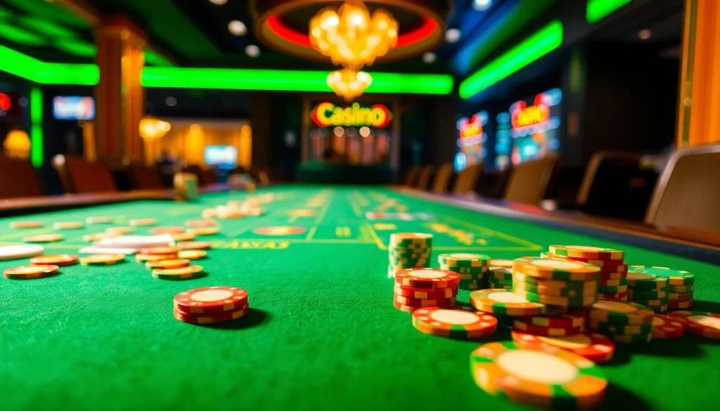 Vibrant gaming table featuring chips and cards, representing reddit csgo gambling sites attraction.