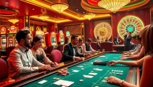 Experience thrilling casino excitement with depo 5k gaming tables, colorful chips, and vibrant slot machines.