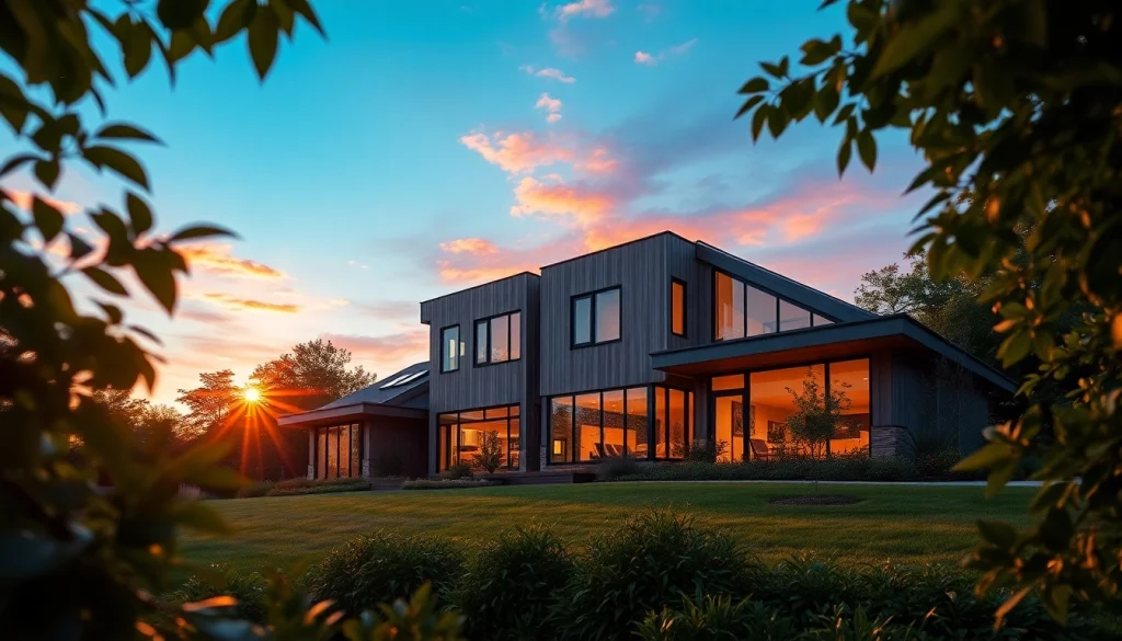 Stunning Massachusetts residential architecture highlights a contemporary home with lush landscaping.