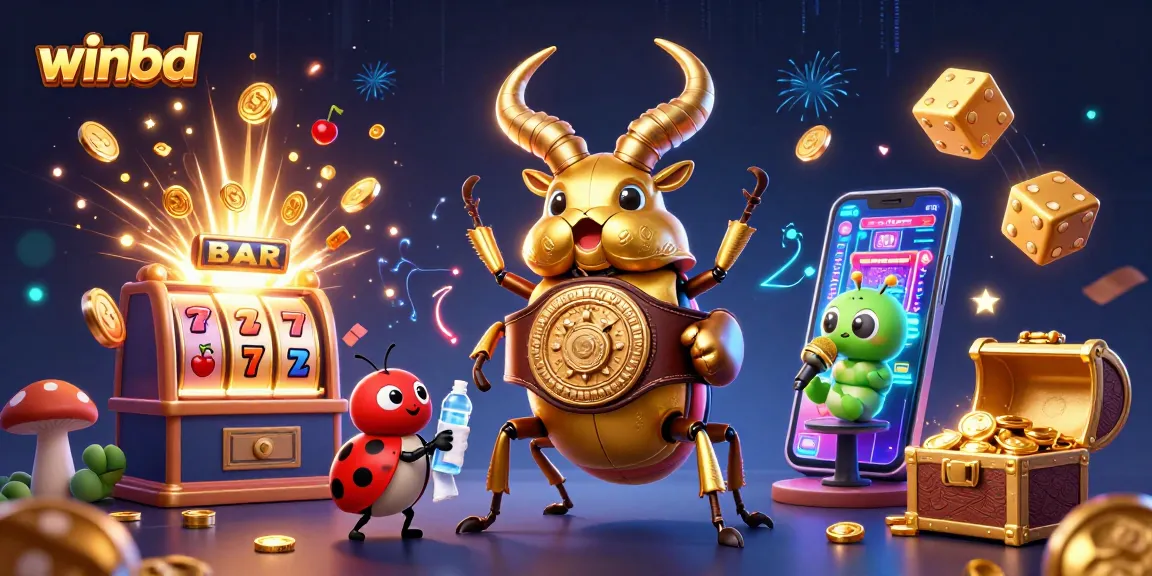 Engaging winbd scene showcasing dynamic casino characters amidst jackpot excitement and vibrant visuals.