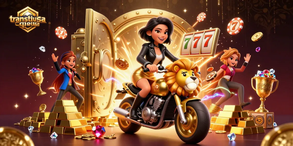 Spin to win with transtusatiquete surrounded by vibrant slot elements and sparkling gems.