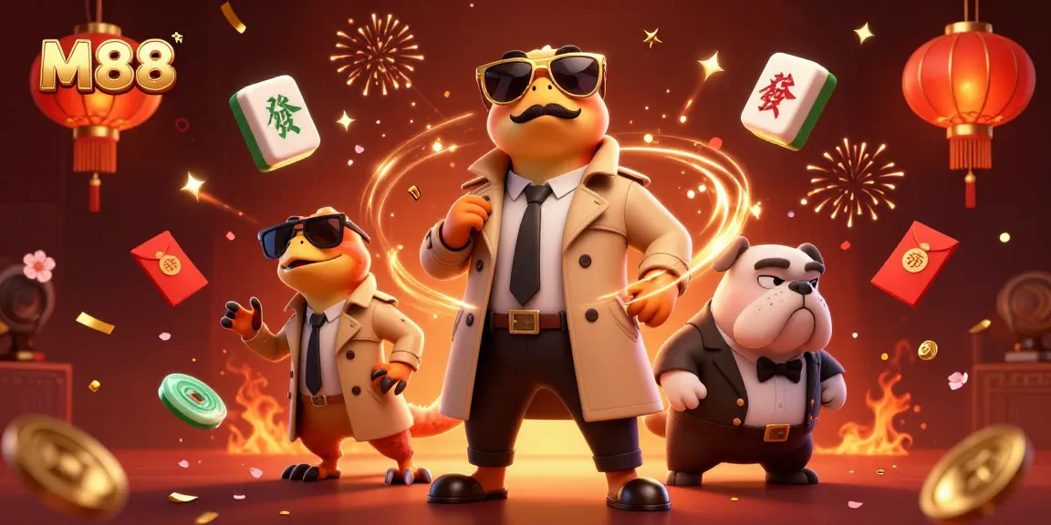 M88 raptors in a trench coat entertain the VIP lounge with casino excitement, blending humor and gaming.