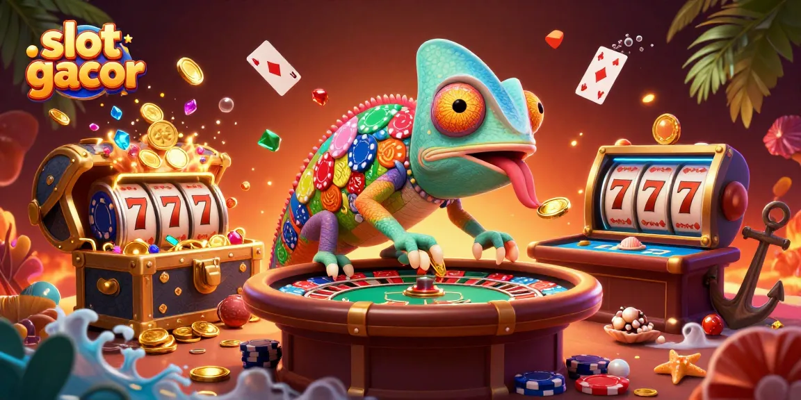 Menyusuri slot gacor dengan karakter chameleon kasino yang berwarna-warni, memikat pemain dengan jackpot yang menggiurkan.