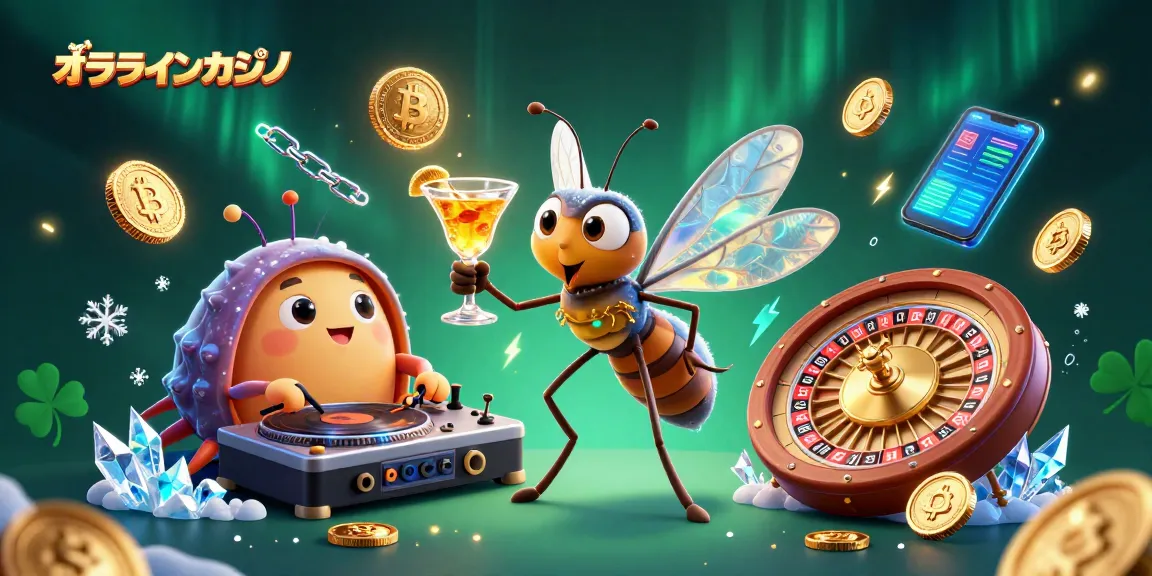 オンラインカジノの魅力を伝えるキャラクターたちの楽しいイラスト
