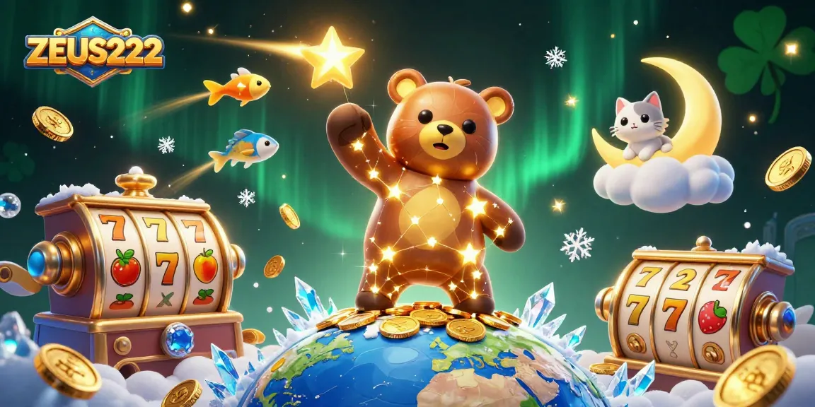 Menggandakan kemenangan di ZEUS222 dengan simbol slot yang menggiurkan dan bintang terang.